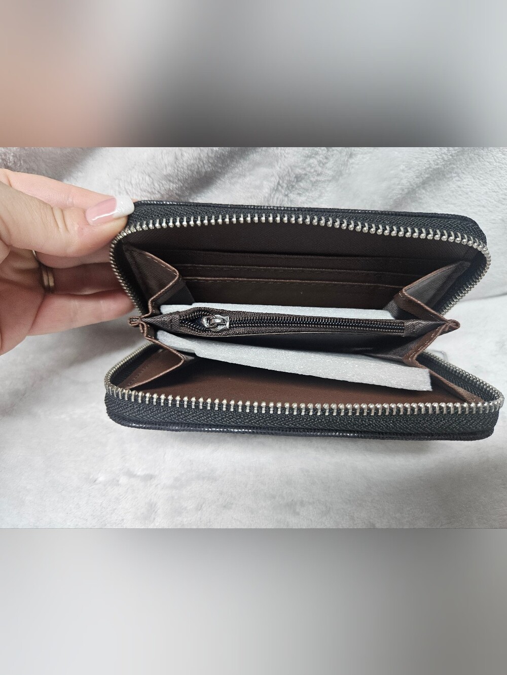 Black Textured Wristlet Clutch - Picture 2 of 2